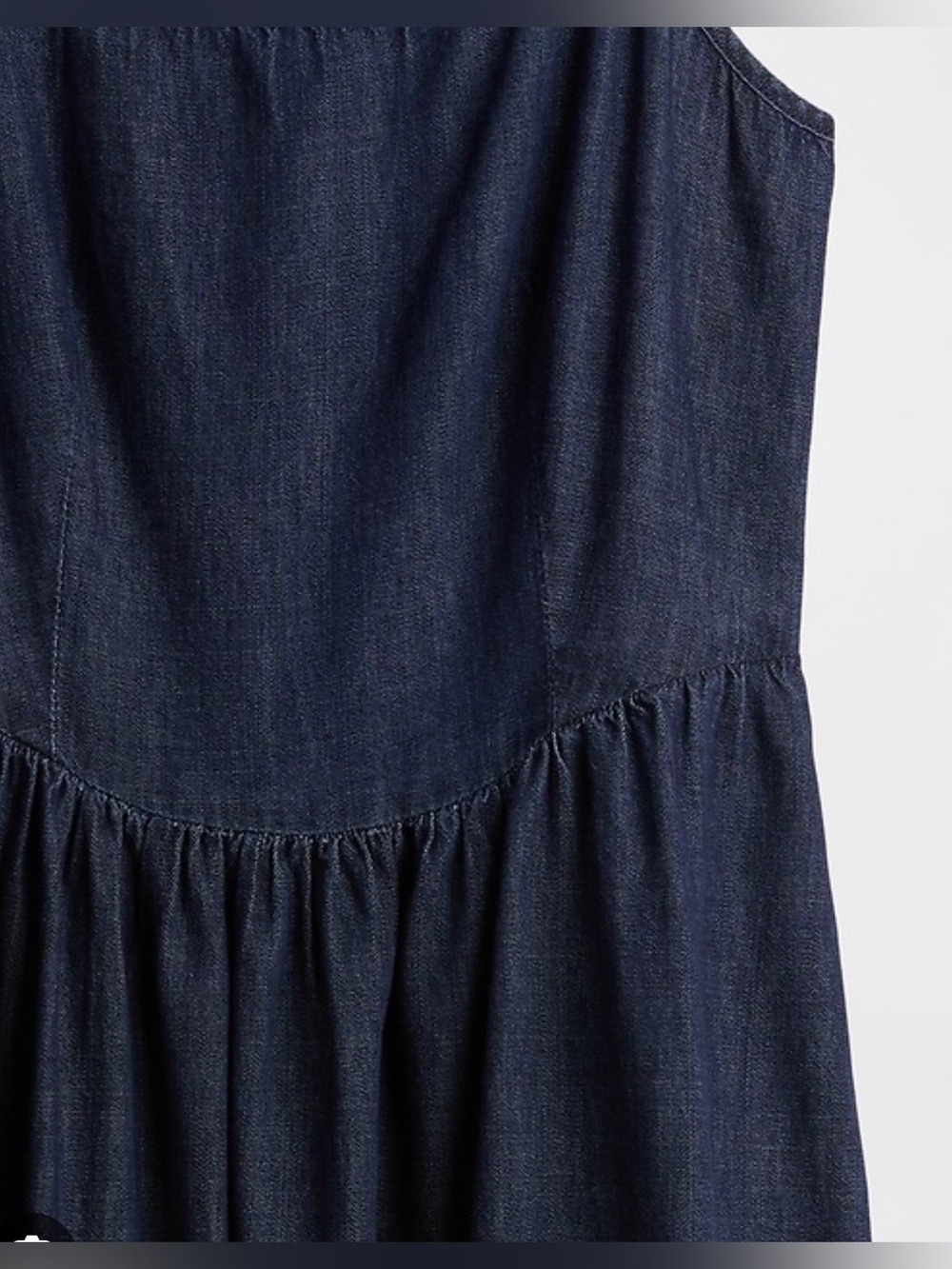 Gap Denim Drop-Waist Maxi Dress Dark Wash Classic Timeless Festival - Picture 4 of 4